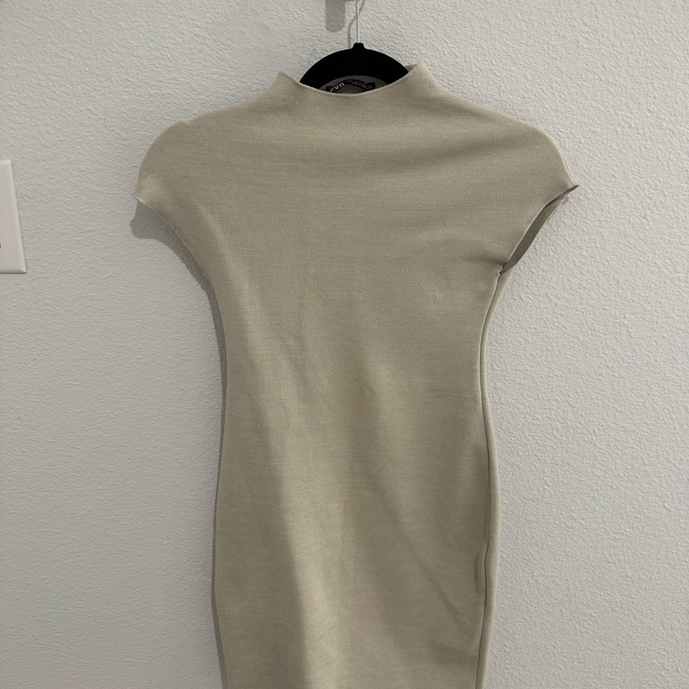 Zara Cream Sleeveless Mini Dress - Picture 4 of 6